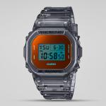 Casio G-Shock DW5600TLS-8DR Red Orange Gradient Digital Day Date Dial Grey Transparent Resin Band Watch New