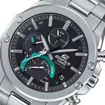 Casio G-Shock EQB1000D-1ADR Black Analog Date Window Dial Silver Stainless Steel Bracelet Watch New