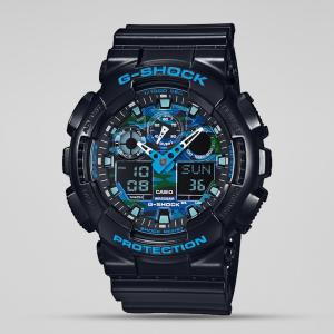 Casio G-SHOCK GA-100CB-1A Blue Black LED Analog Digital Dial Resin Band Watch New