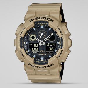 Casio G-SHOCK GA100L-8A Black LED Analog Digital Dial Beige Resin Band Man Watch New