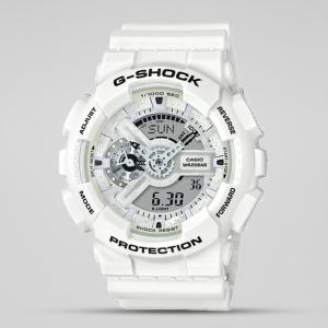 Casio G-SHOCK GA110MW-7ADR LED Day Date Analog Digital Dial White Resin Band Watch New