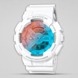Casio G-SHOCK GA110TL-7ADR LED Day Date Analog Digital Multi Color Dial White Resin Band Watch New