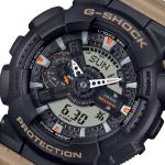 Casio G-SHOCK GA110TU-1A5DR Black Day Date Analog Digital Dial Olive Green Resin Band Watch New