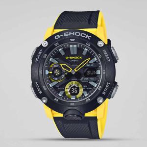 Casio G-SHOCK GA2000-1A9DR Day LED Analog Digital Dial Yellow Black Resin Band Watch New