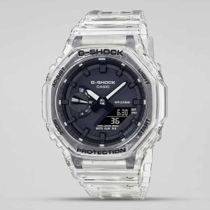 Casio G-SHOCK GA2100SKE-7ADR Day LED Analog Digital Dial Transparent Resin Band Watch New