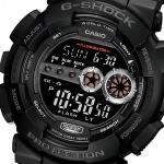 Casio G-SHOCK GD100-1B Blue Light LED Day Date Digital Dial Black Resin Band Watch New