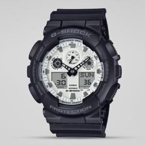 Casio G-Shock GA100WD-1ADR LED Day Date Display White Analog Digital Dial Black Resin Band Watch New