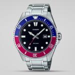 Casio G-Shock MDV107D-1A3V Black Analog Date Dial Silver Stainless-Steel Bracelet Watch New